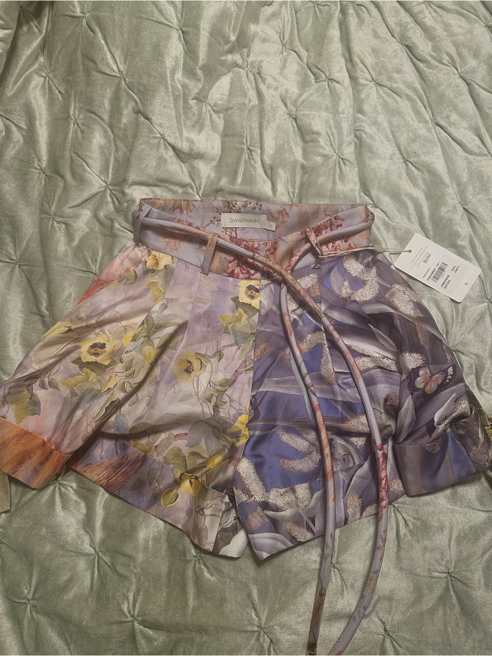 Rare! ZIMMERMANN Botanica Pleated Floral Silk Shorts AU0/US4
